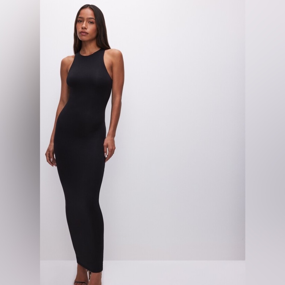 GOOD AMERICAN SUPER STRETCH TANK MAXI DRESS BLACK L LIKE NEW